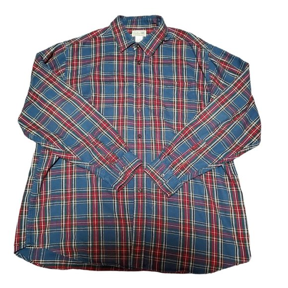 L.L. Bean Flannel Shirt Men's Medium Plaid Pattern Button Up‎ Long Sleeve - Picture 1 of 7